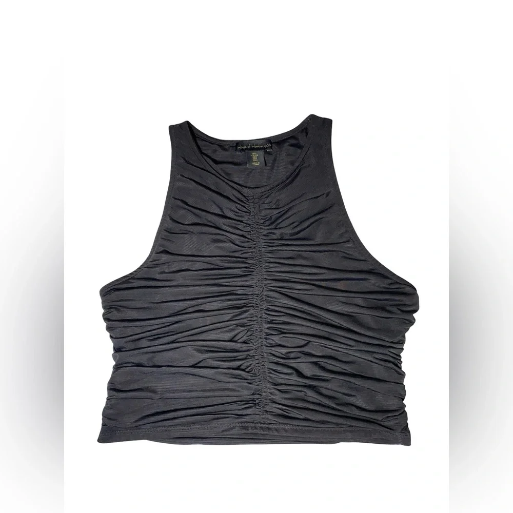 House of Harlow 1960 Black Ruched halter neck Crop Top – Size L‎ - Picture 2 of 5
